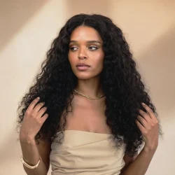 פאה מתולתלת שחור טבעי