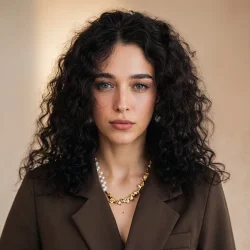 ⁦פאה מתולתלת שחור טבעי⁩ – תמונה ⁦2⁩