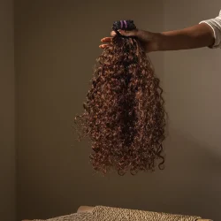 תוספת שיער מתולתל חום