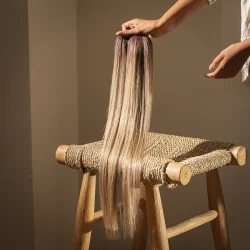 צמיד שיער - בלונד גוונים שורש חום בהיר