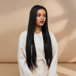 פאה שחור טבעי חלק