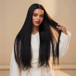 ⁦פאה שחור טבעי חלק⁩ – תמונה ⁦3⁩